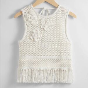 & Other Stories Crocheted Fringe Tank Top
